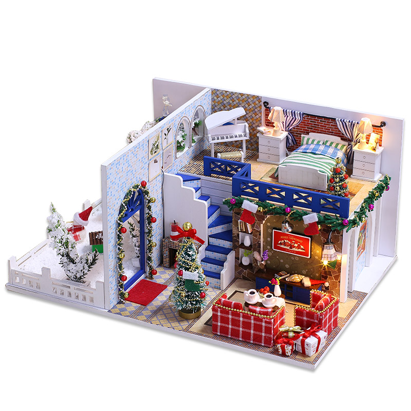 

Румбокс новогодний DIY House миниатюрный дом для сборки Blue Christmas (30140)