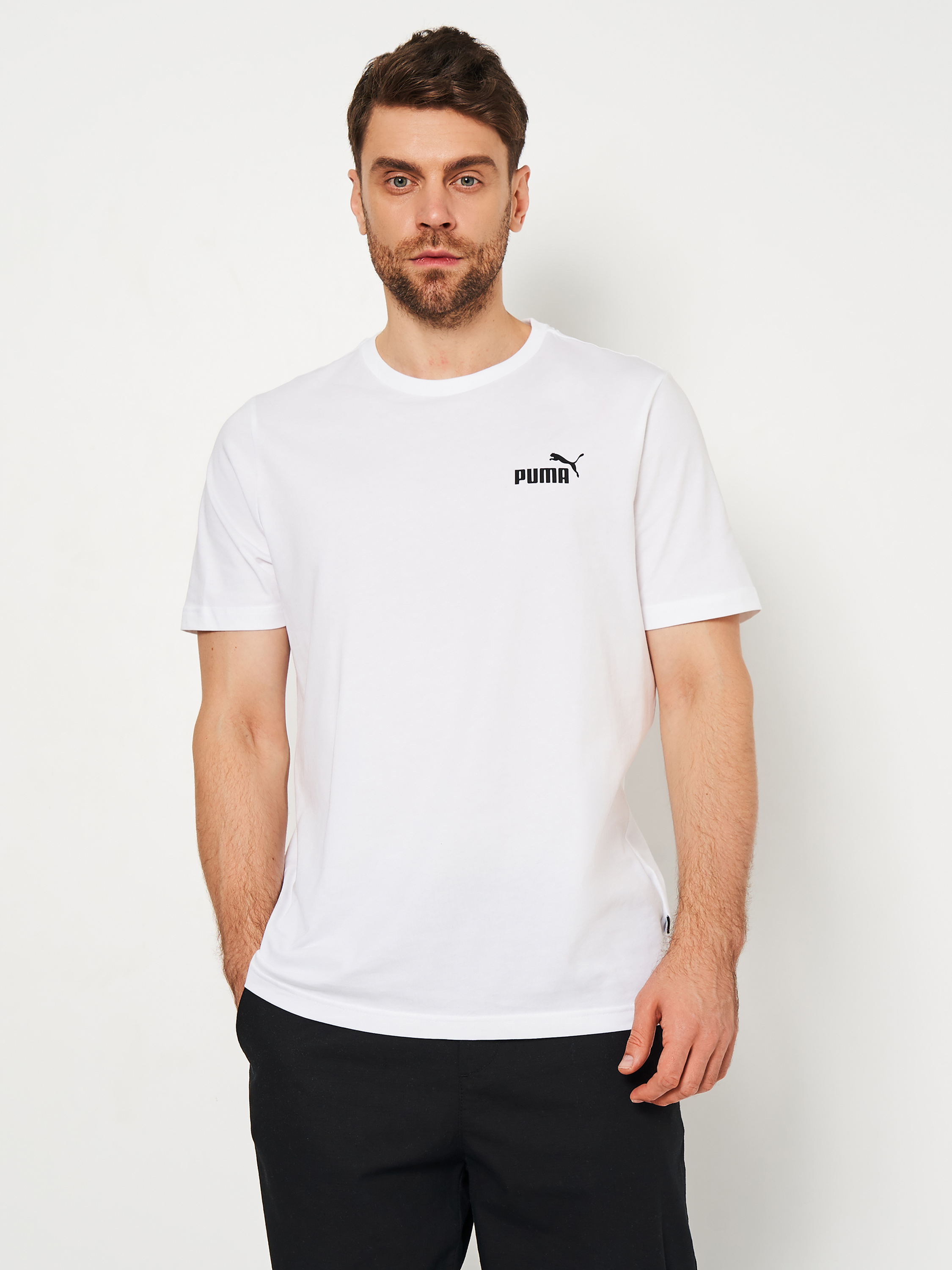 Акція на Футболка Puma ESS Small Logo Tee 58666802 XXL Puma White від Rozetka