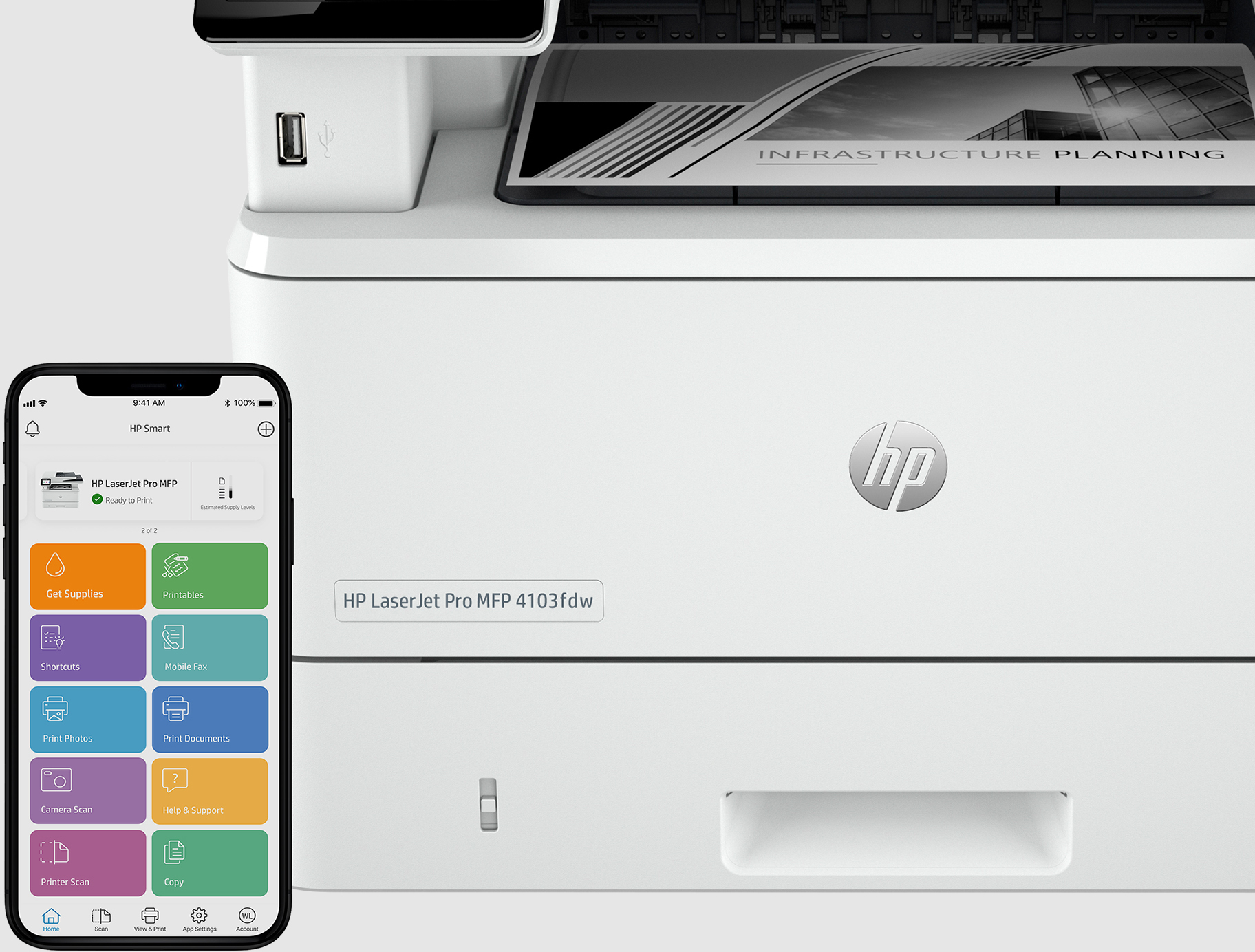 МФУ HP LaserJet Pro 4103fdw, with Wi-Fi, DADF (2Z629A) – фото, отзывы,  характеристики в интернет-магазине ROZETKA | Купить в Украине: Киеве,  Харькове, Днепре, Одессе, Запорожье, Львове