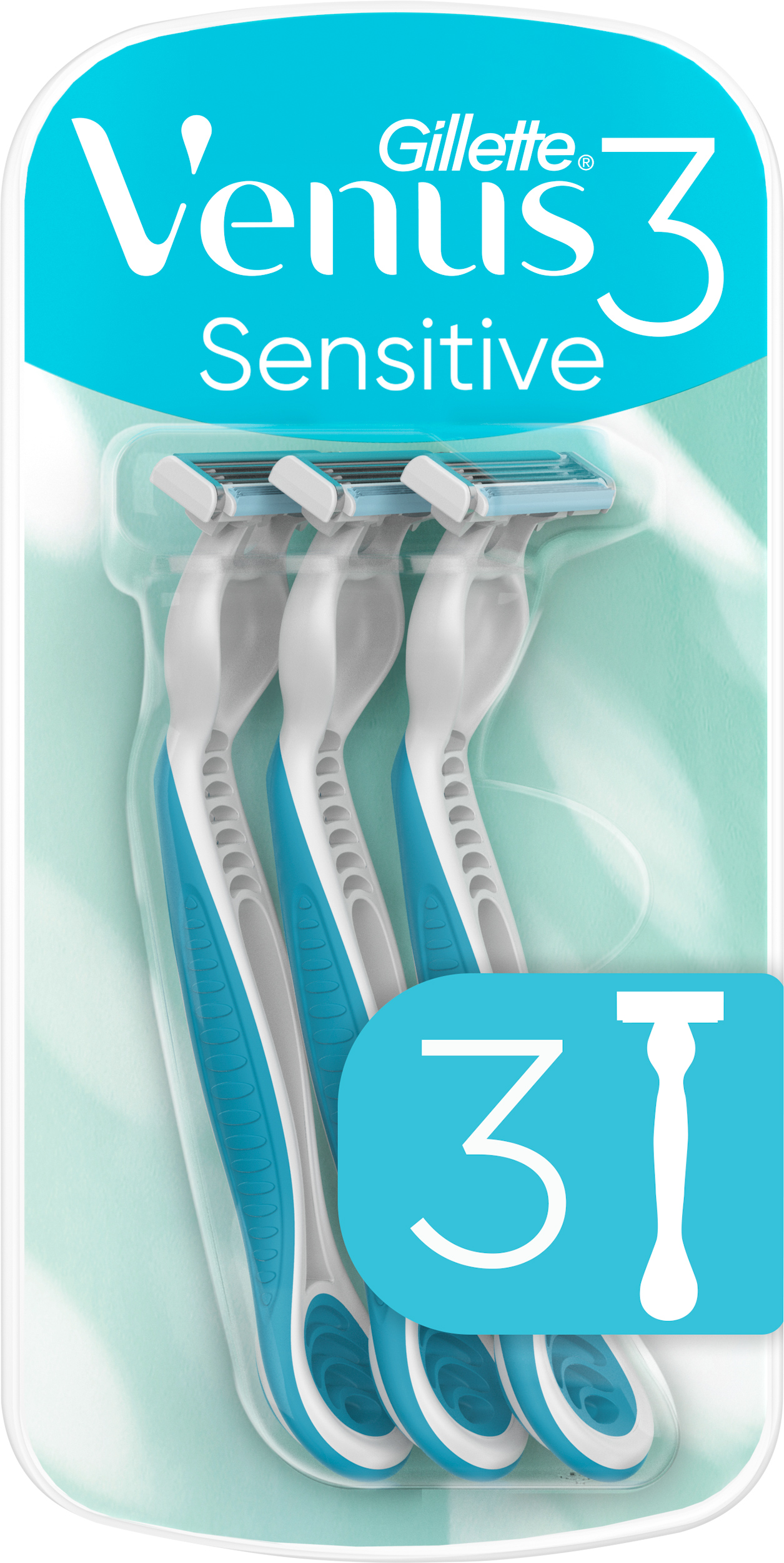 Одноразовые станки для бритья женские Gillette Venus 3 Sensitive 3 шт ...