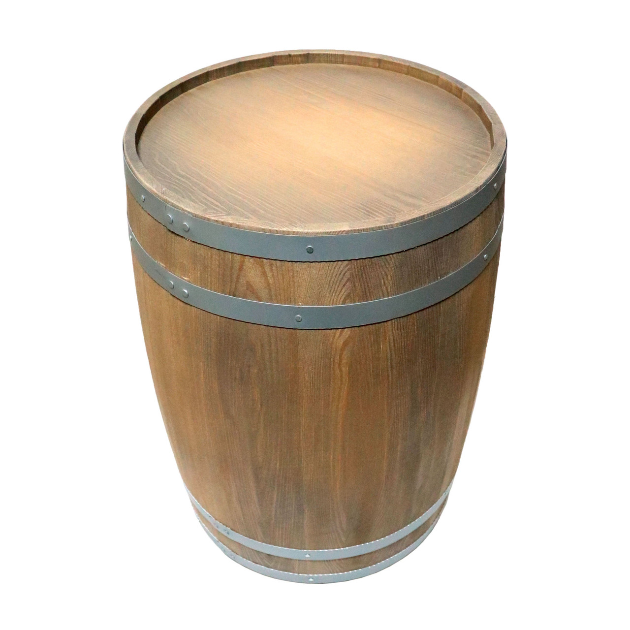 

Стол Domza из декоративной бочки на 150 литров светлое дерево и серые обручи
