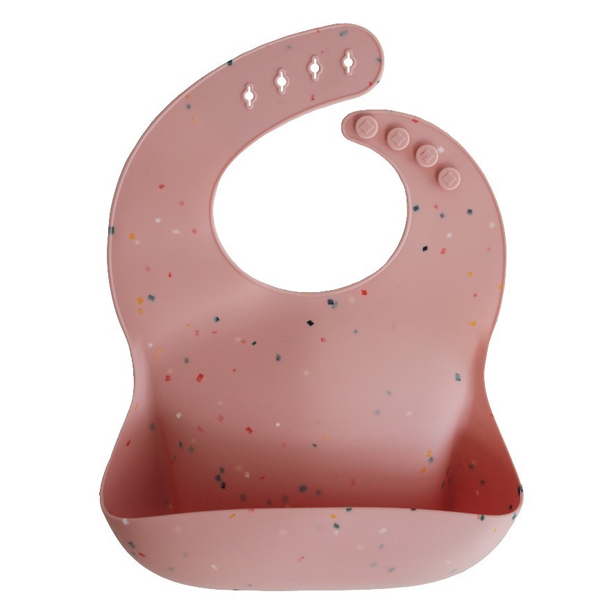 

Силіконовий нагрудник Mushie Муші (США) Powder Pink Confetti