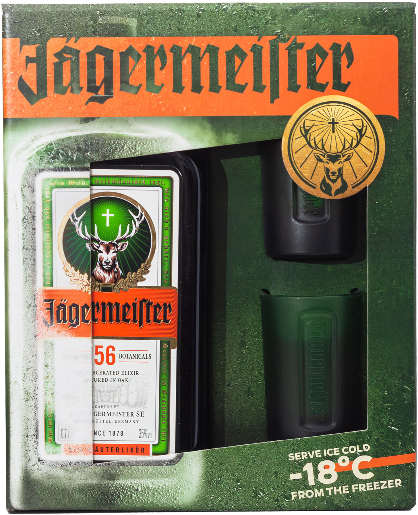 Ликер Jägermeister 0.7 л 35% + Рюмки (4067700015532R_4067700013019 ...