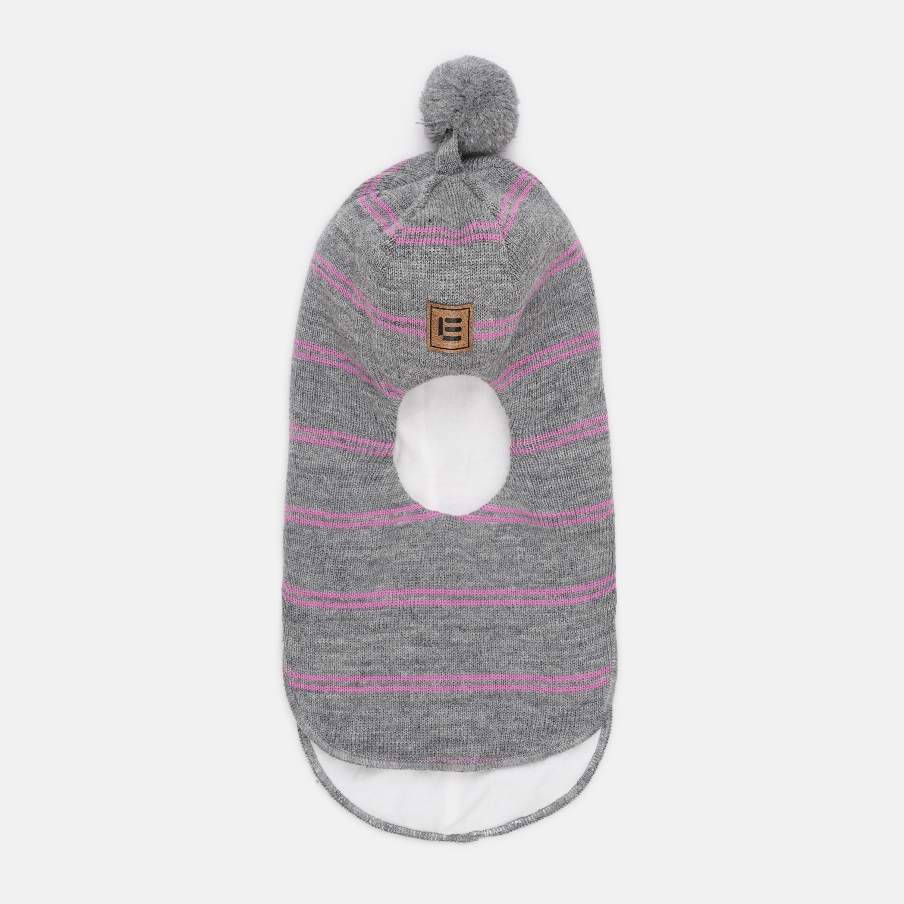 Акция на Дитяча зимова шапка-шолом в'язана з помпоном для дівчинки Lenne Mairom 23580-370 50 см от Rozetka