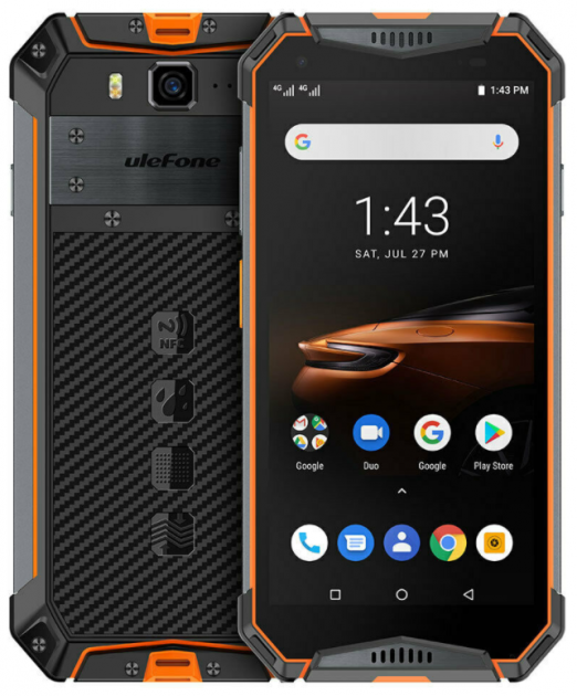 

Защищенный смартфон Ulefone Armor 3W ip68 6/64gb black-orange