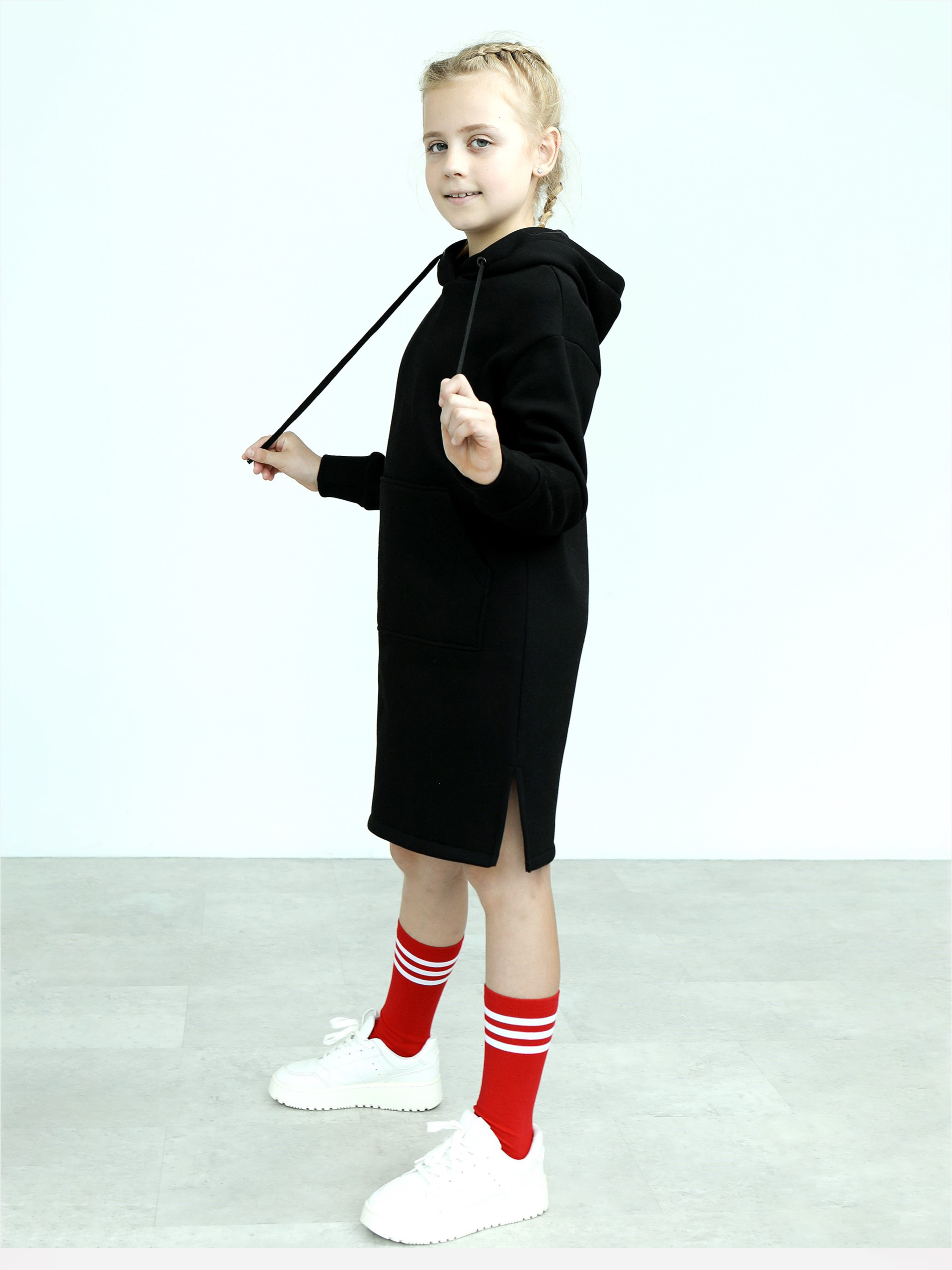 Акція на Дитяча тепла сукня для дівчинки Ласточка 23_1031 122-128 см Чорна від Rozetka