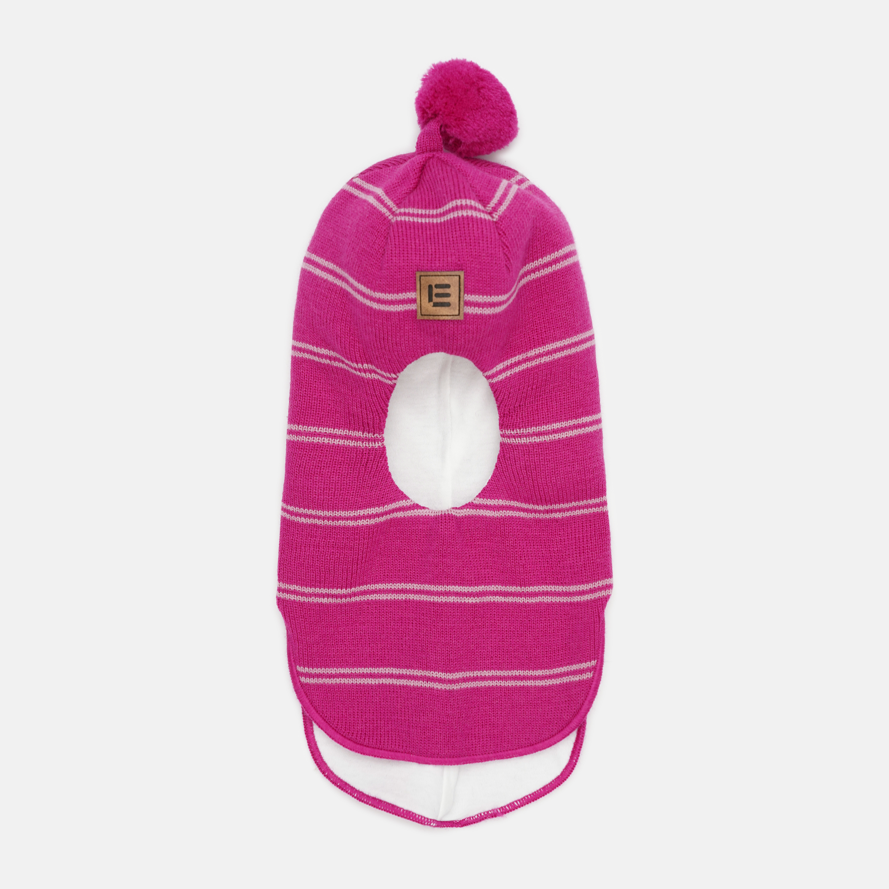 Акция на Дитяча зимова шапка-шолом в'язана з помпоном для дівчинки Lenne Mairom 23580-266 48 см от Rozetka