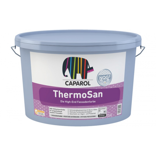 

Краска фасадная силиконовая Caparol ThermoSan NQG B3 позрачная защищает от водорослей и грибка