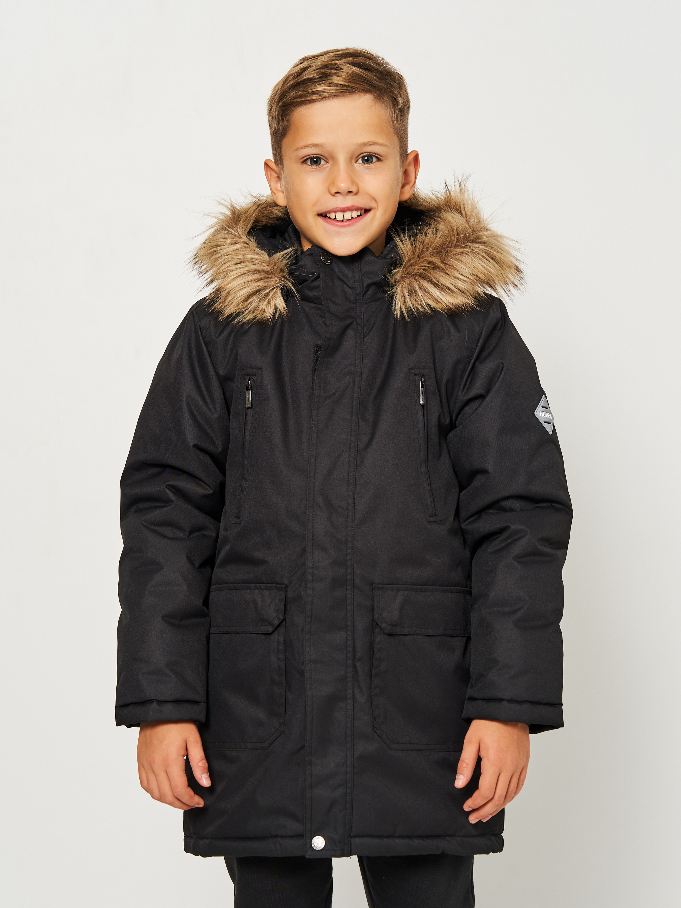 Акція на Підліткова зимова куртка-парка для хлопчика Huppa Roman 2 12380230-00009 140 см Чорна від Rozetka
