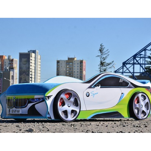 

Кровать машина BMW space белая 70х150 без подъемного механизма