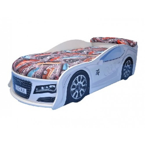 

Кровать машина Audi белая 70х150 ДСП