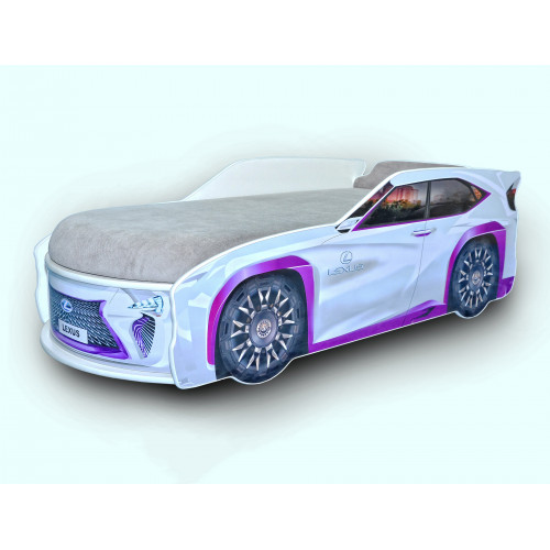 

Кровать машина Джип Lexus белый 80х180 ДСП