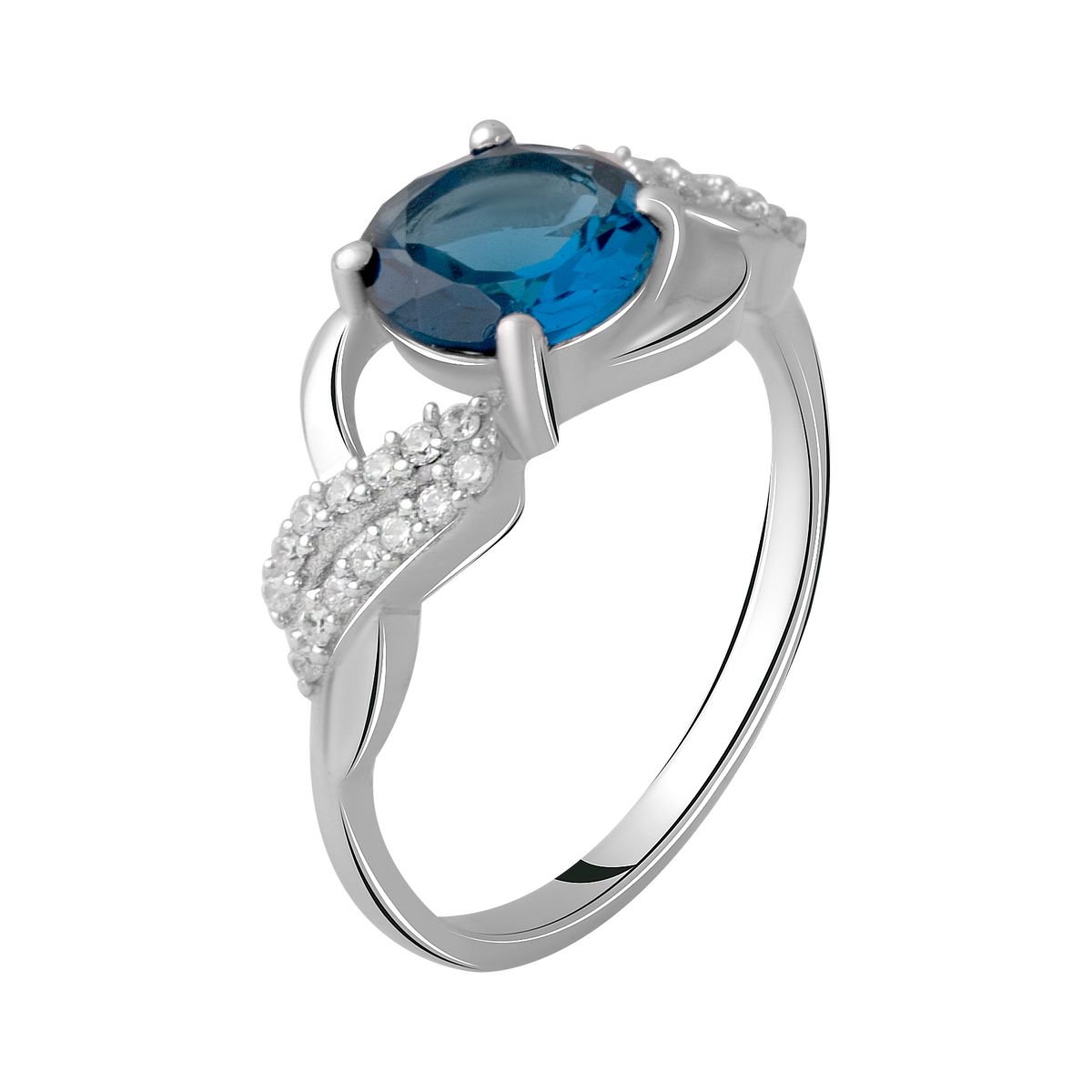 

Серебряное кольцо SilverLine с натуральным топазом Лондон Блю 1.708ct 17.5 размер