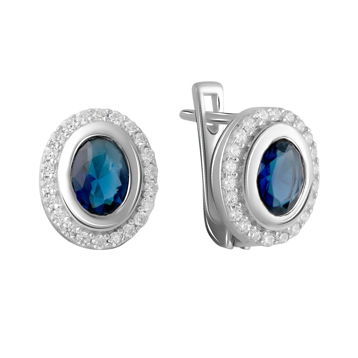 

Серебряные серьги SilverLine с сапфиром nano 1.735ct