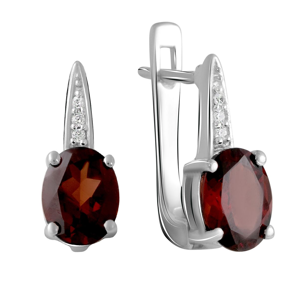 

Серебряные серьги SilverLine с натуральным гранатом