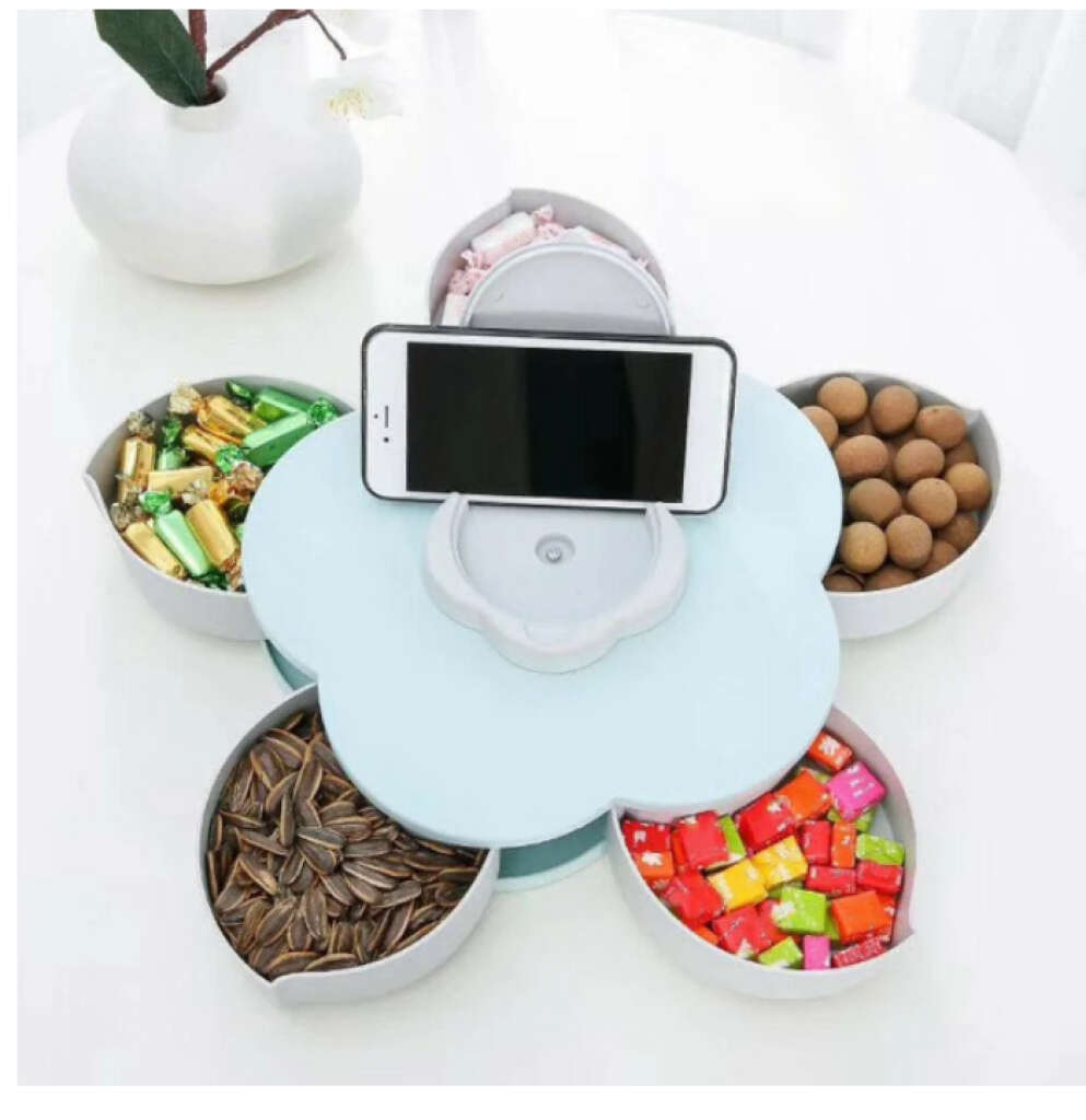 Раздвижная менажница органайзер для сухофруктов и конфет + подставка для телефона Candy Box