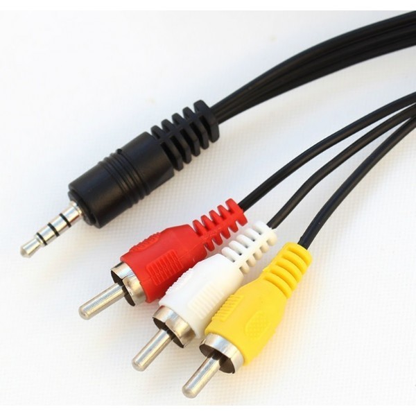 AV кабель Jack 3.5 to 3RCA 1 метра для передачи видео и аудио сигнала .