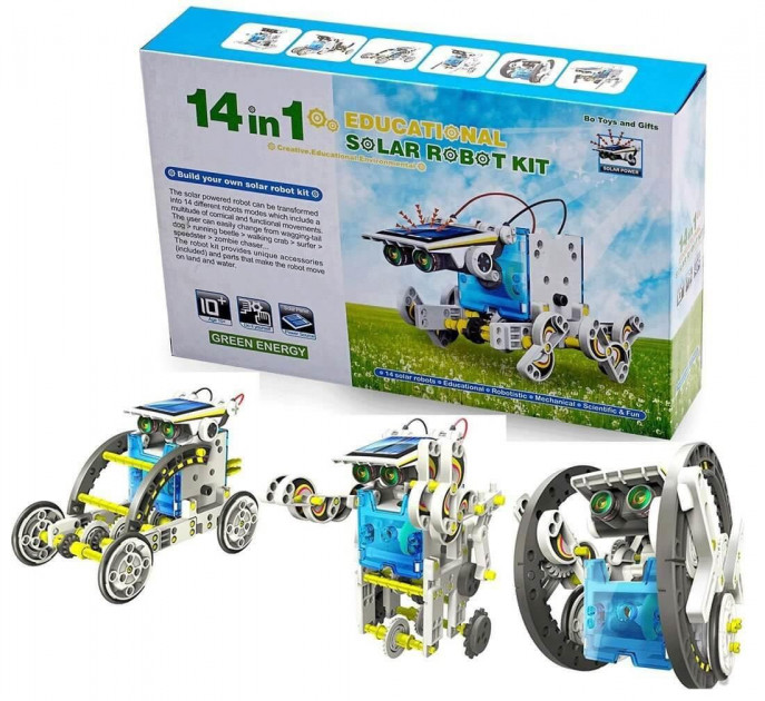 

Детский конструктор игрушка Solar Robot 13 in 1 Kit РОБОТ на солнечных батареях (15112125)