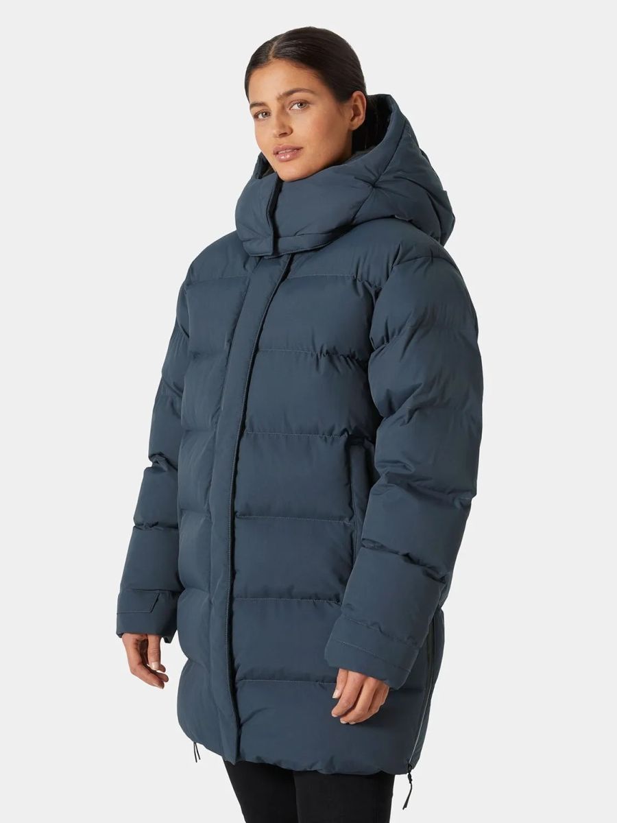 Акція на Куртка зимова жіноча Helly Hansen W Aspire Puffy Parka 53515-860 L Темно-синя від Rozetka