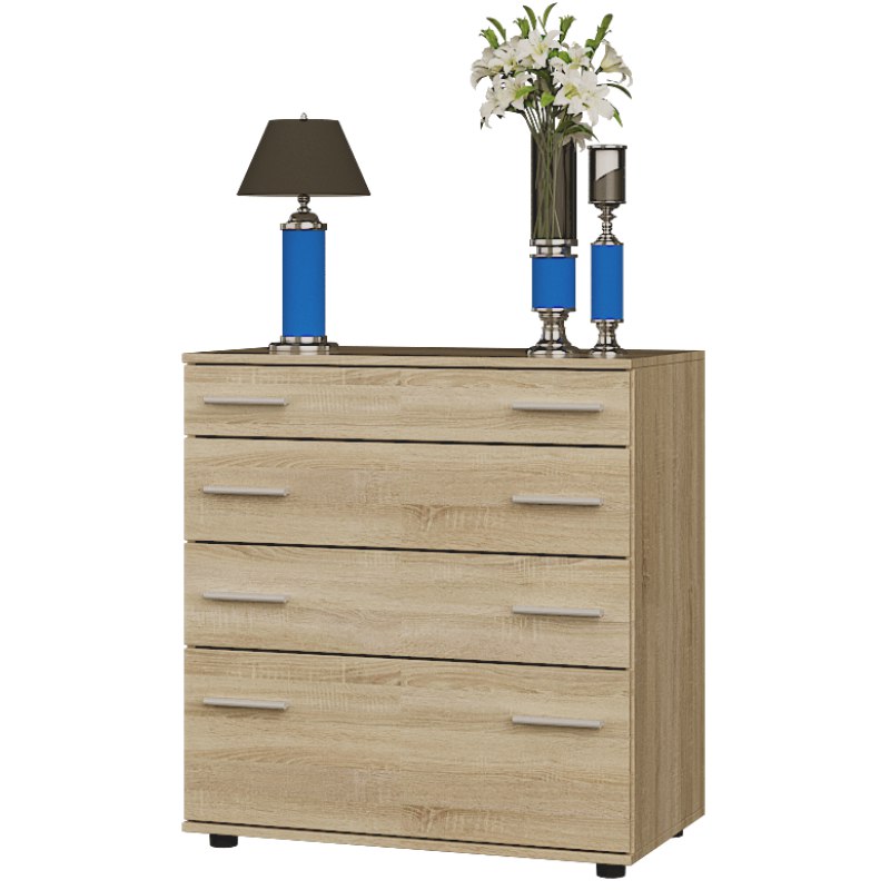 

Комод в гостиную, спальню из ламинированной ДСП К 2 дуб сонома Эверест роликовые направляющие