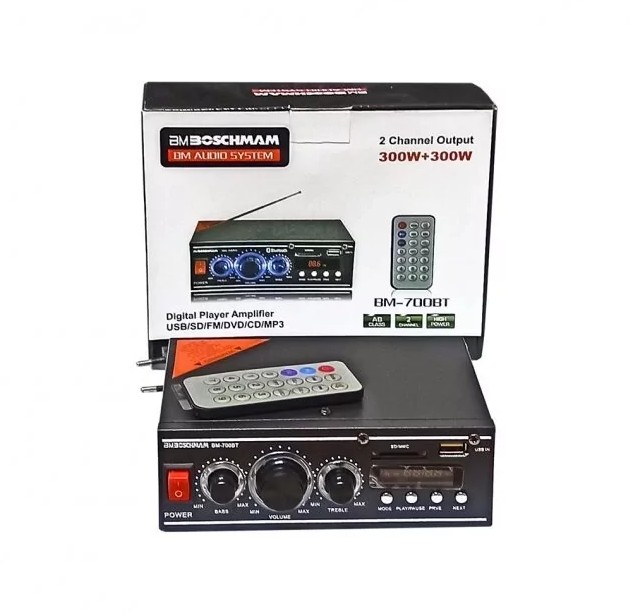 Усилитель звука 2х канальный Boschmann BM-7OOBT USB Блютуз Bluetooth ...