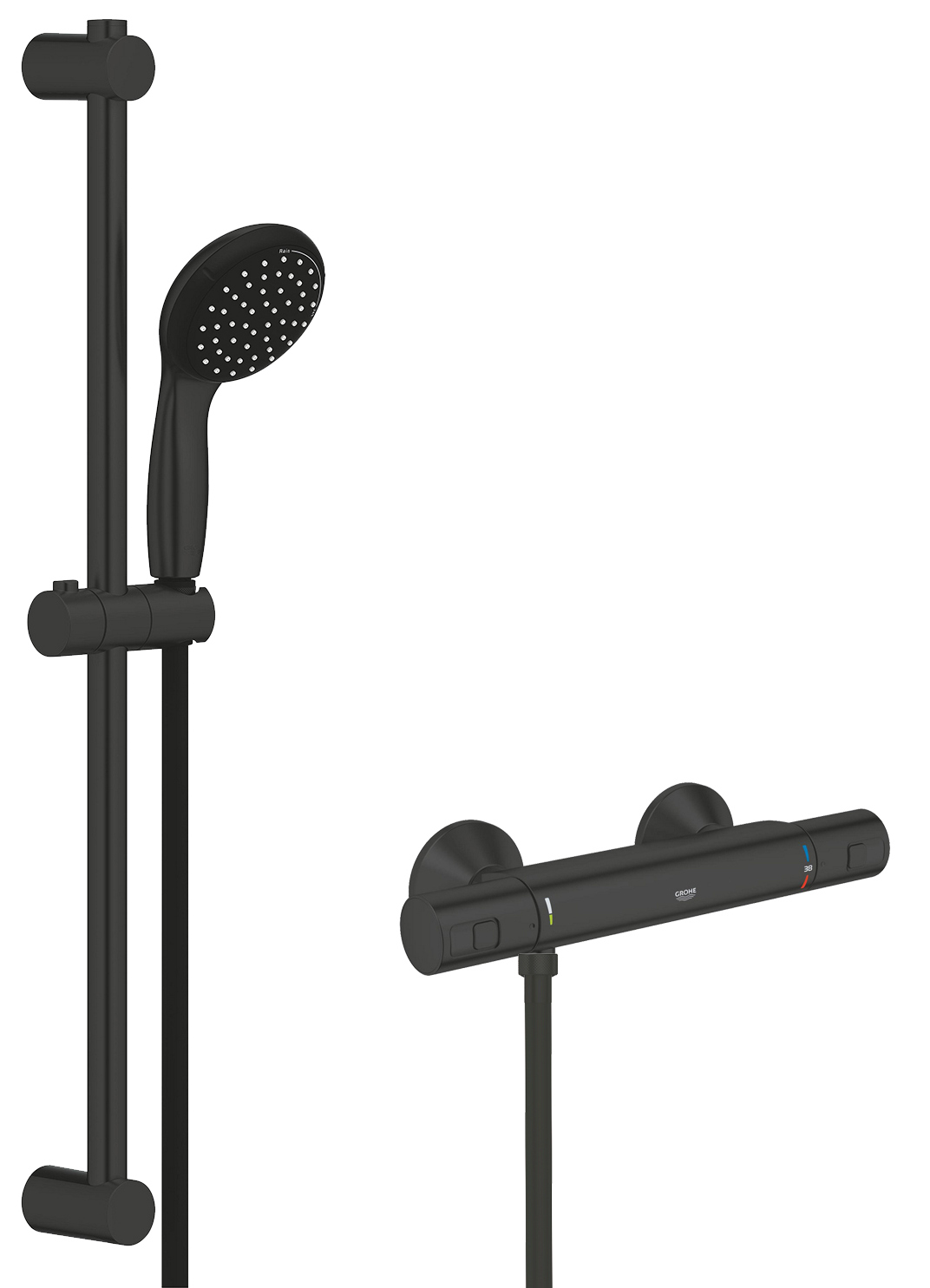Смеситель для душа с термостатом GROHE QuickFix Precision Start Black ...
