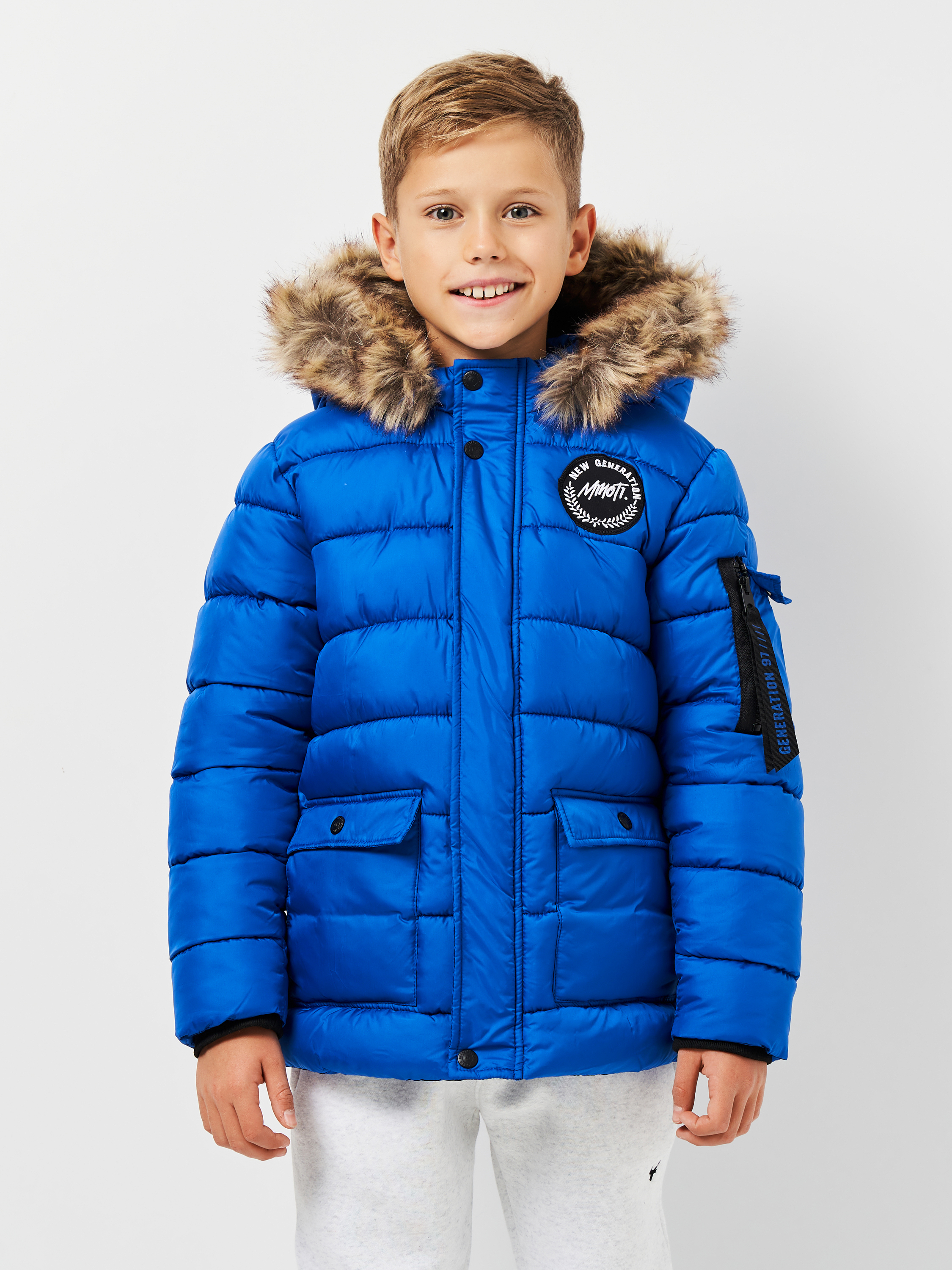 Акция на Дитяча зимова довга куртка для хлопчика Minoti 15coat 44 39614JNR 116-122 см Синя от Rozetka