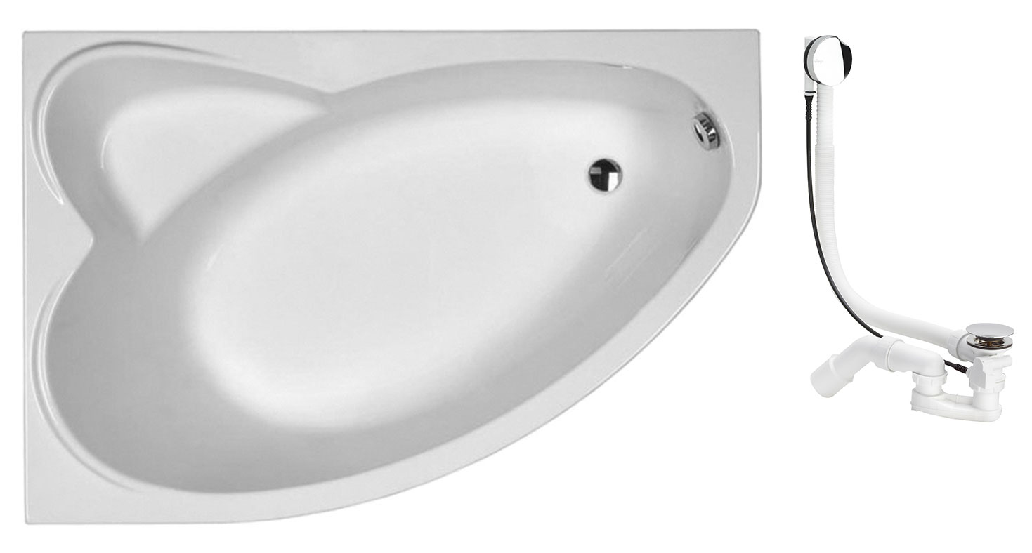 Ванна акриловая асимметричная KOLO Supero 5537000 150x100 L с ножками ...