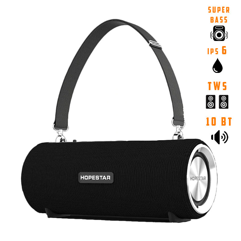 Портативна бездротова Bluetooth колонка Hopestar Hopestar 10Вт Black з ...