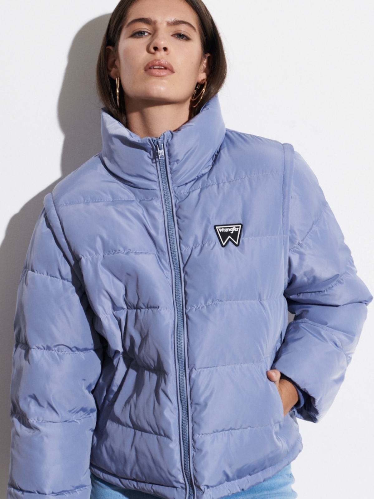 Акція на Куртка демісезонна жіноча Wrangler W4R9YJ M Блакитна від Rozetka