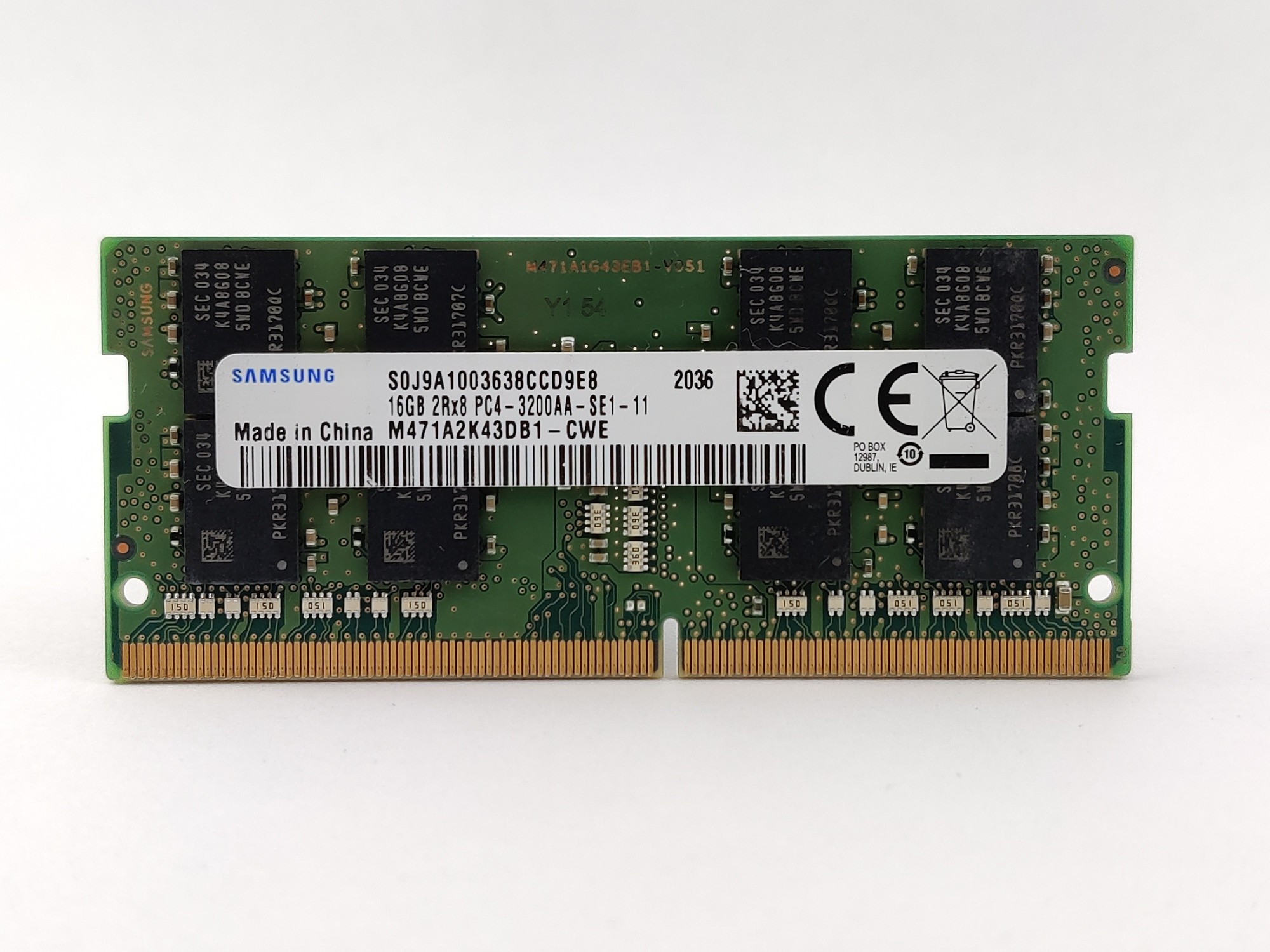 Оперативная память для ноутбука SODIMM Samsung DDR4 16Gb PC4-3200AA ...