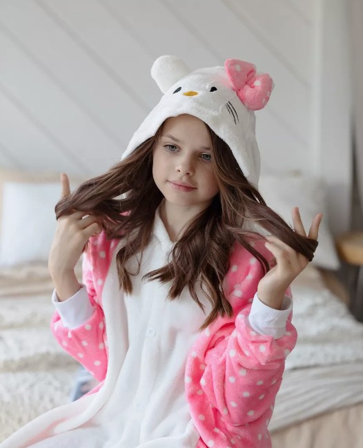 Пижама кигуруми Kigurumi Хеллоу Китти Hello Kitty для девочек Розовая ...