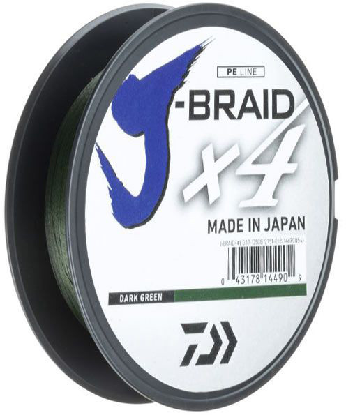 

Шнур рыболовный Daiwa J-Braid X4E 0.15 мм - 135 м Dark Green
