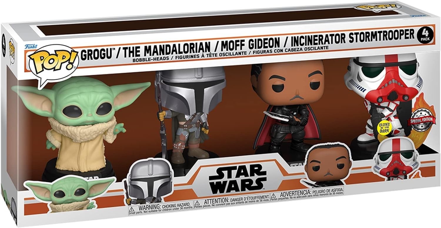 Фигурка Funko Pop! Star Wars: Mandalorian 4 Pack, Фанко поп набор  Мандалорец, Grogu, Moff Gideon, Incinderator Stormtrooper – фото, отзывы,  характеристики в интернет-магазине ROZETKA от продавца: MiToy | Купить в  Украине: Киеве,