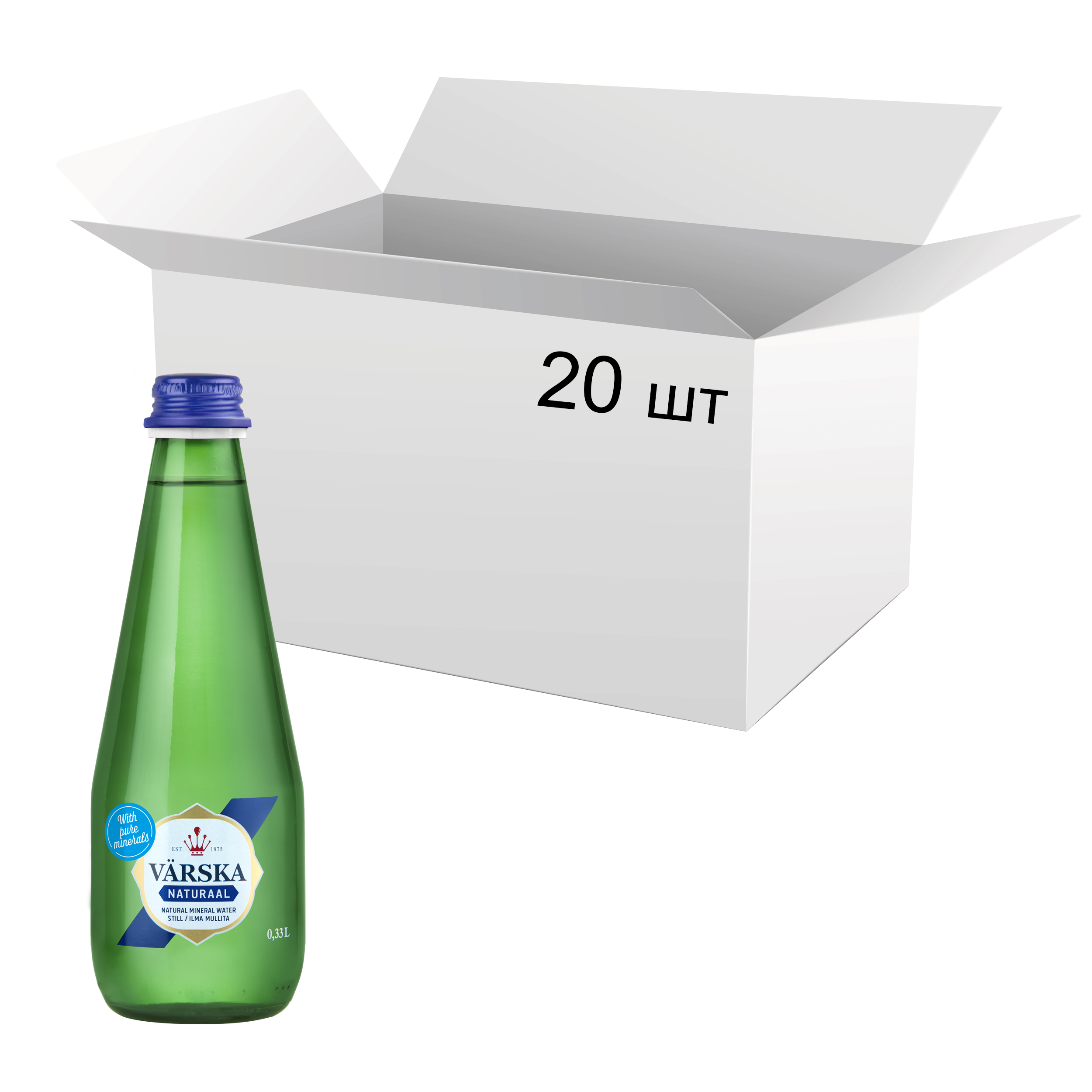 Упаковка натуральної природної негазованої води Varska Naturaal 0.33 л ...