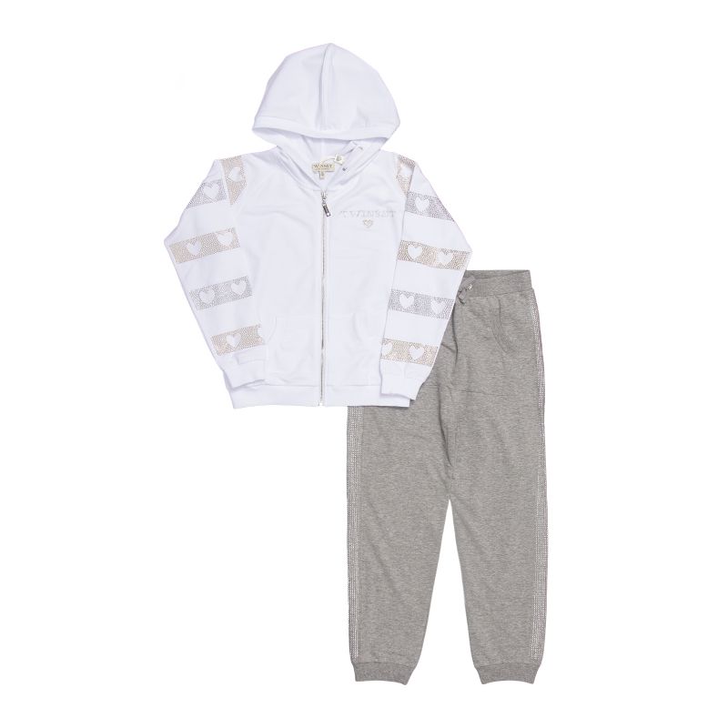 

Хлопковый спортивный костюм TWIN SET 170 см Бело-серый, Серый 72AQ
