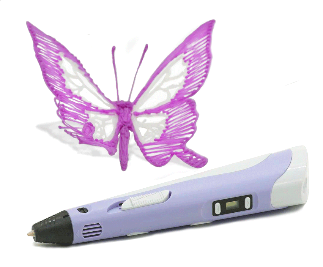 

3D ручка с LCD дисплеем Smart 3D pen-2 + эко пластик Фиолетовая (57467)