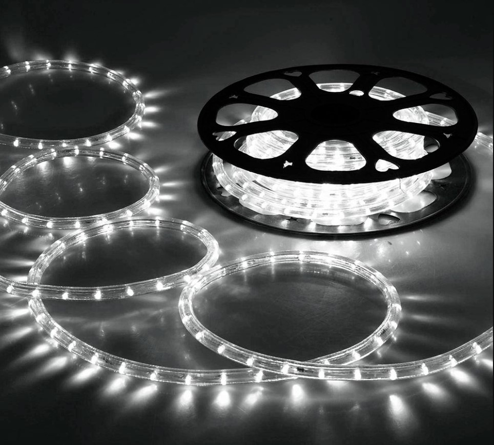 

Дюралайт светодиодный Rope Light 20 метров с переходником, белый