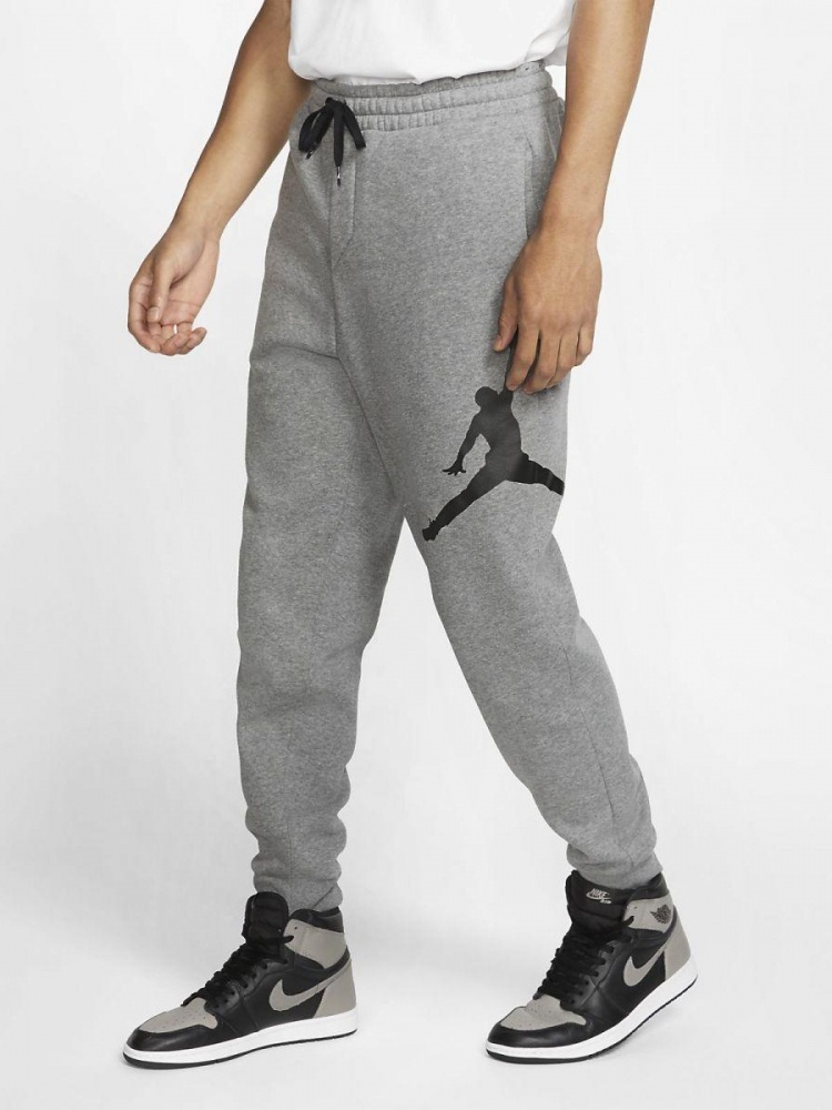 Акція на Спортивні штани чоловічі Nike M J Jumpman Flc Pant BQ8646-091 S Carbon Heather/Black від Rozetka