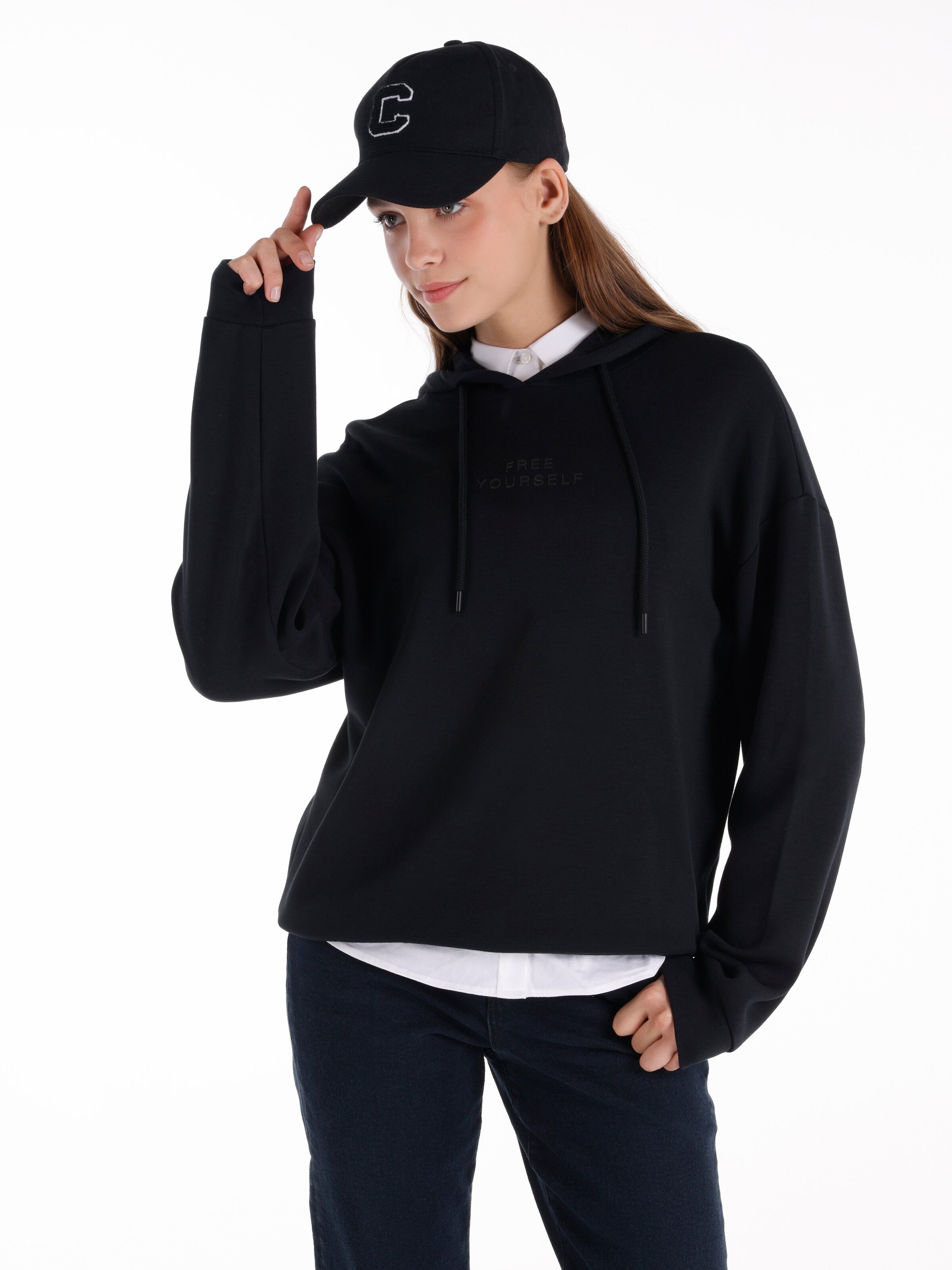Світшот жіночий Colin's CL1065886BLK L Чорний від Rozetka на платформі USKIDKA Акція на Світшот жіночий Colin's CL1065886BLK L Чорний від Rozetka