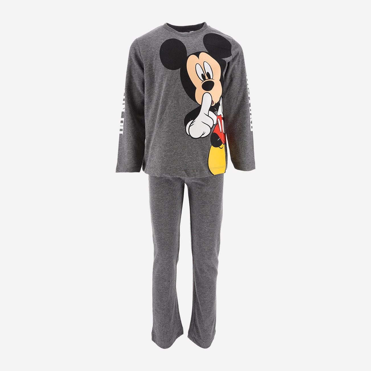 Акция на Піжама дитяча (футболка з довгими рукавами + штани) Disney Mickey VH2063 92-98 см Сіра от Rozetka
