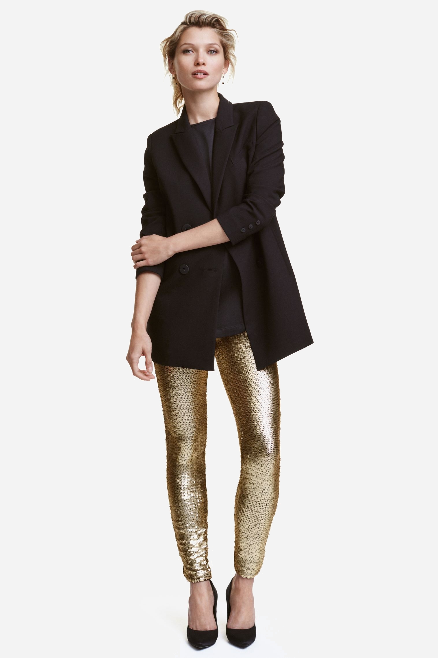 

Леггинсы H&M 411-4107784 S Золотистые