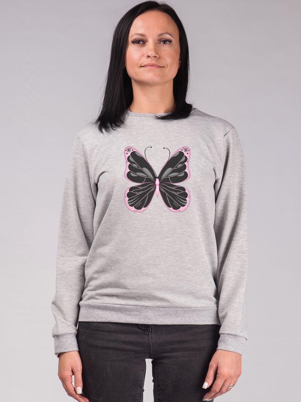 

Свитшот Malta Ж458-13-РЧ Butterfly Pink S (42) Светло-серый