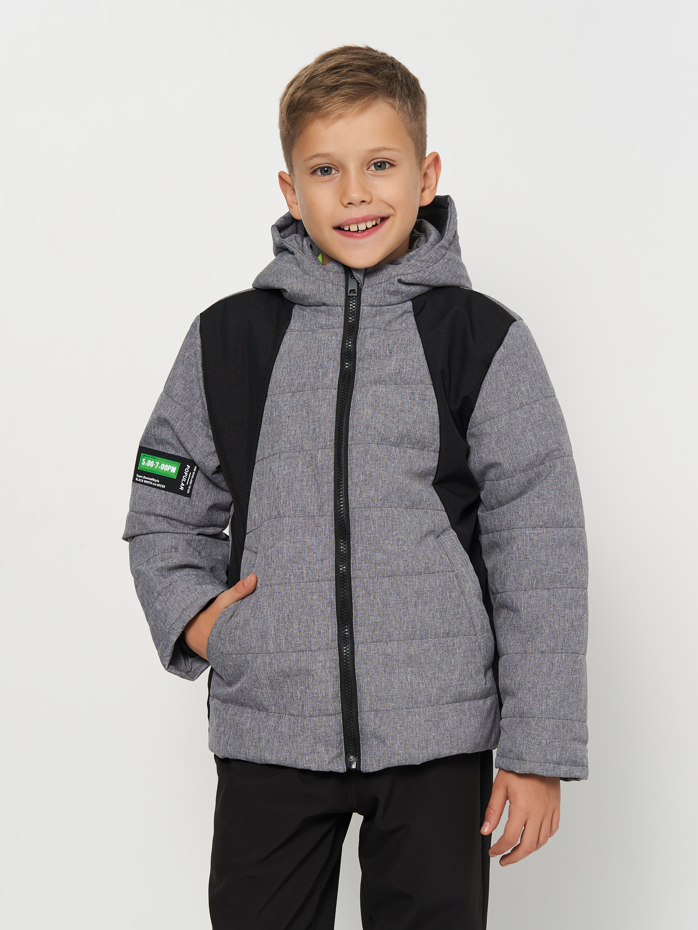 Акция на Дитяча демісезонна куртка для хлопчика Одягайко 22871 134 см Сіра от Rozetka