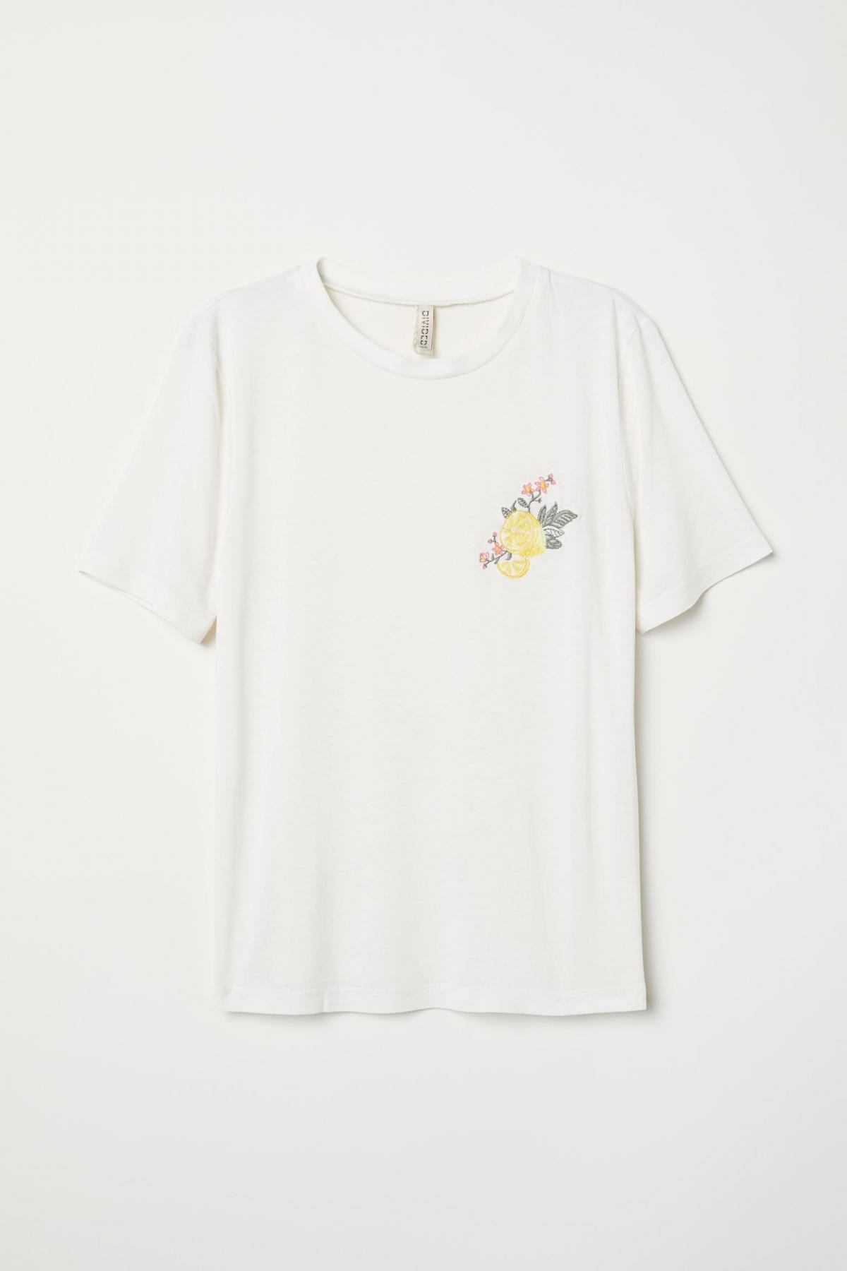 

Футболка с рисунком H&M  Белая, Футболка с рисунком H&M s Белая