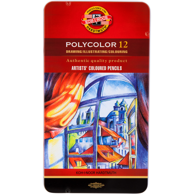 

Карандаши цветные Koh-i-Noor Polycolor 3.8 мм 12 цветов ассорти (3822012002pl)