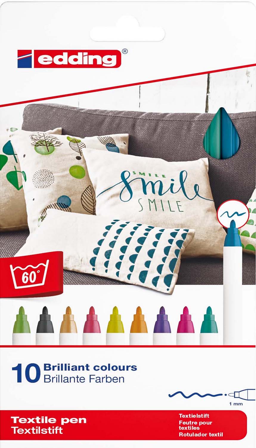 

Комплект из 10-ти маркеров Edding Textile Classic 1 мм ассорти (4600 / 10C)