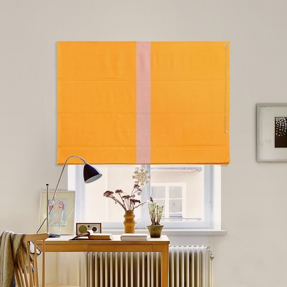 

Римская штора с кантом по центру система Classic InHt Джуси велюр Оранжевый/Пудра 230х160 см