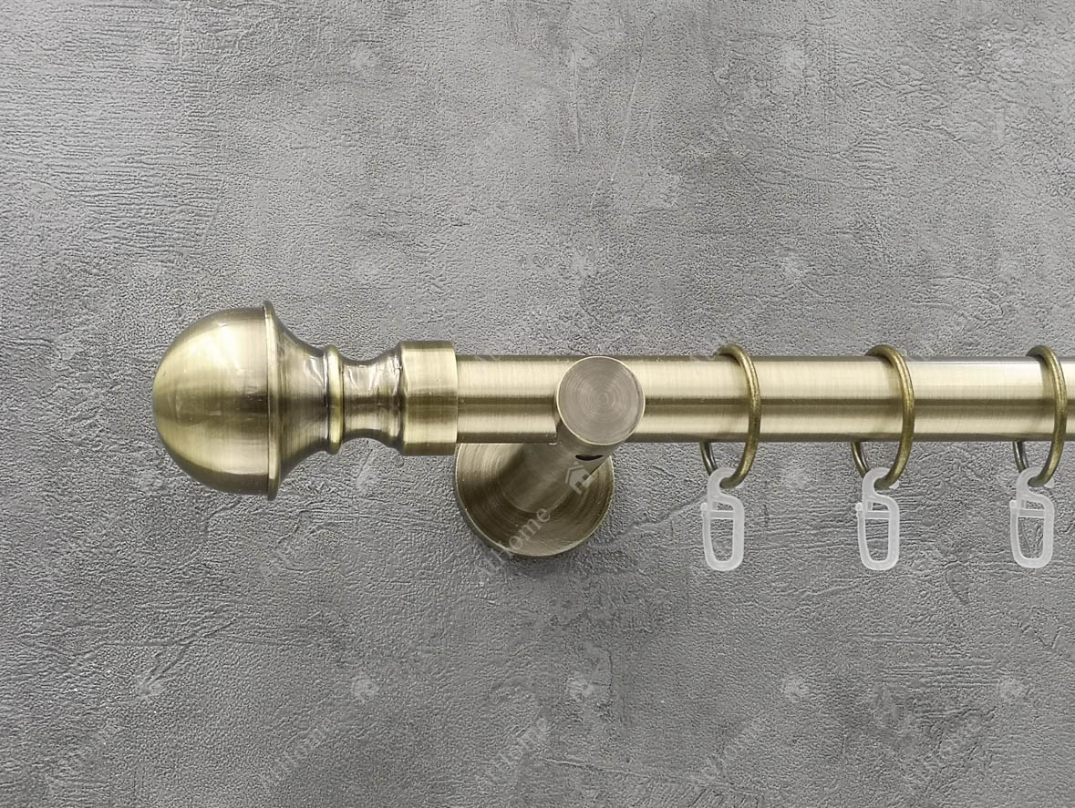 

Карниз Quadrum Бостон 400 см одинарный универсальный Антик 25 мм гладкая (кольца с крючками)