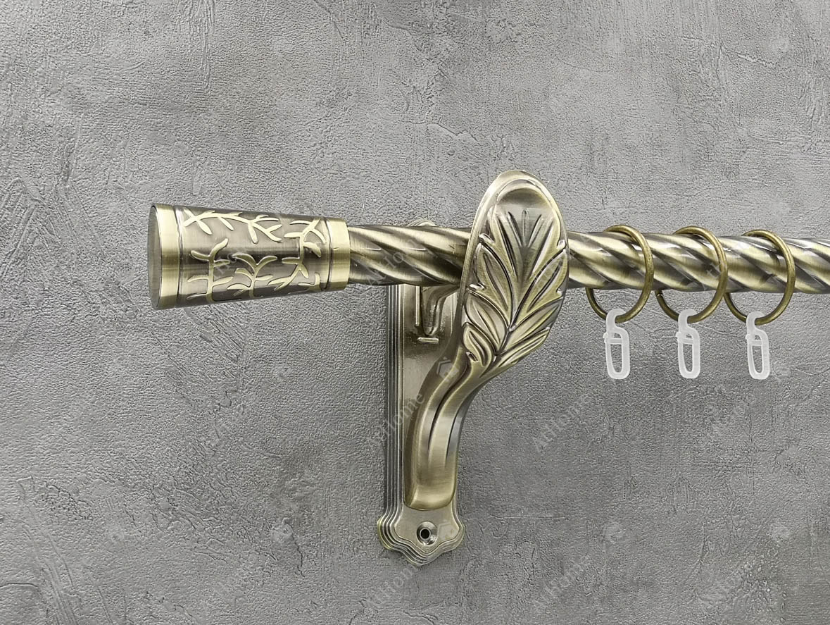 

Карниз Quadrum Севилья 320 см одинарный ретро Антик 25 мм витая (кольца с крючками)